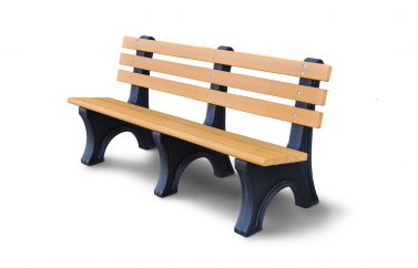 100% Recycled Bench with Back