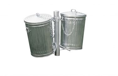 Galvanized Trash Receptacle