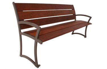 Madison Bench with Back - Ipe Wood