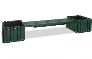 Recycled Plastic Bench with 2 Planters