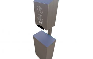 Complete Large Hand Sanitizer Station w/ Receptacle (Hand Pump Style Dispenser)