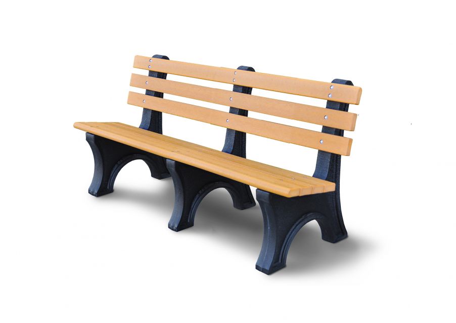 100% Recycled Bench with Back