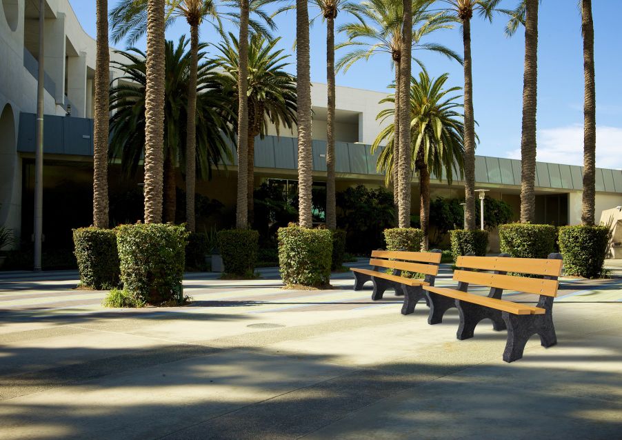 100% Recycled Bench with Back