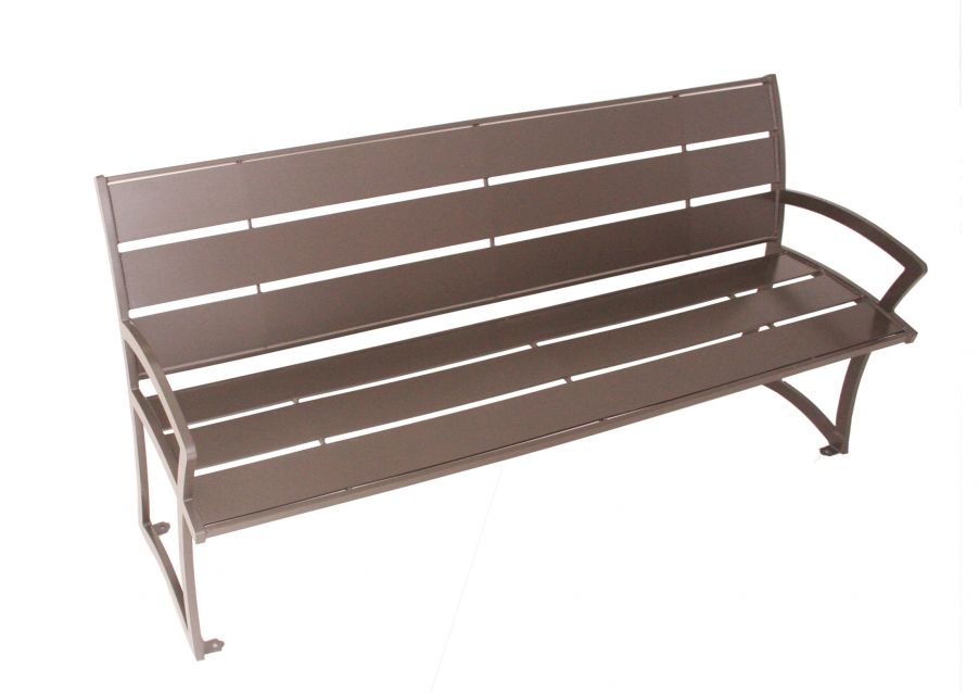 Madison Bench with Back - Powder Coated Steel