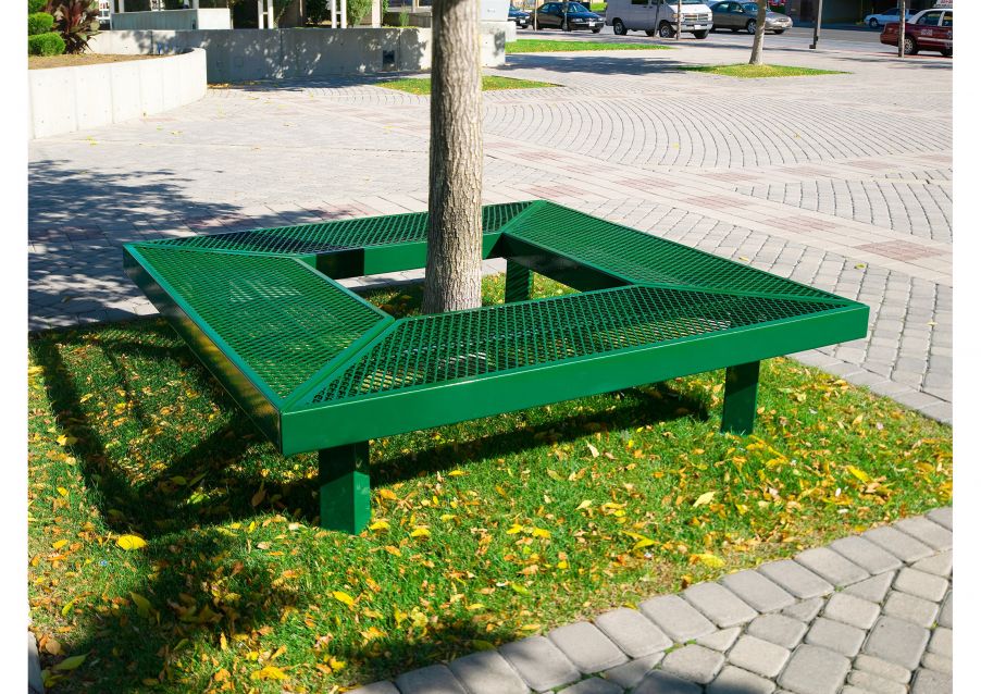 Geometric Mall Bench